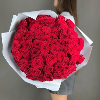 71 красная роза 60 см