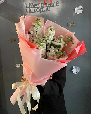 5 белых маттиол в оформлении