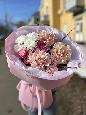 Букет "Этюд в розовых тонах"